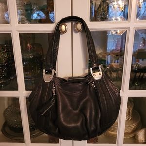 B Makowsky Black Leather Bag
